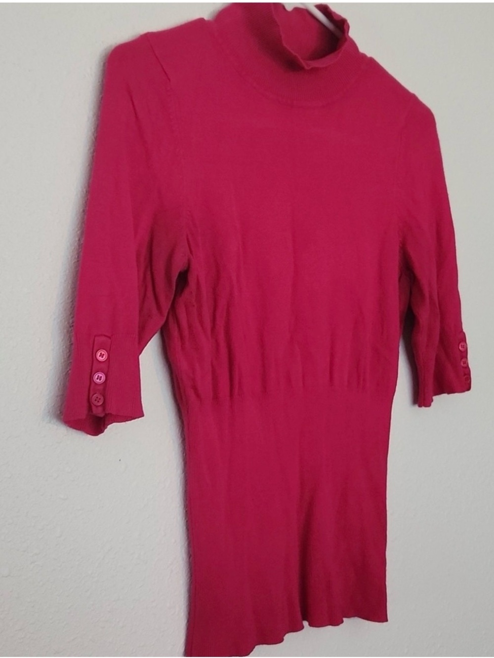 Express studio vintage Hot Pink Turtleneck Long Sleeve Top